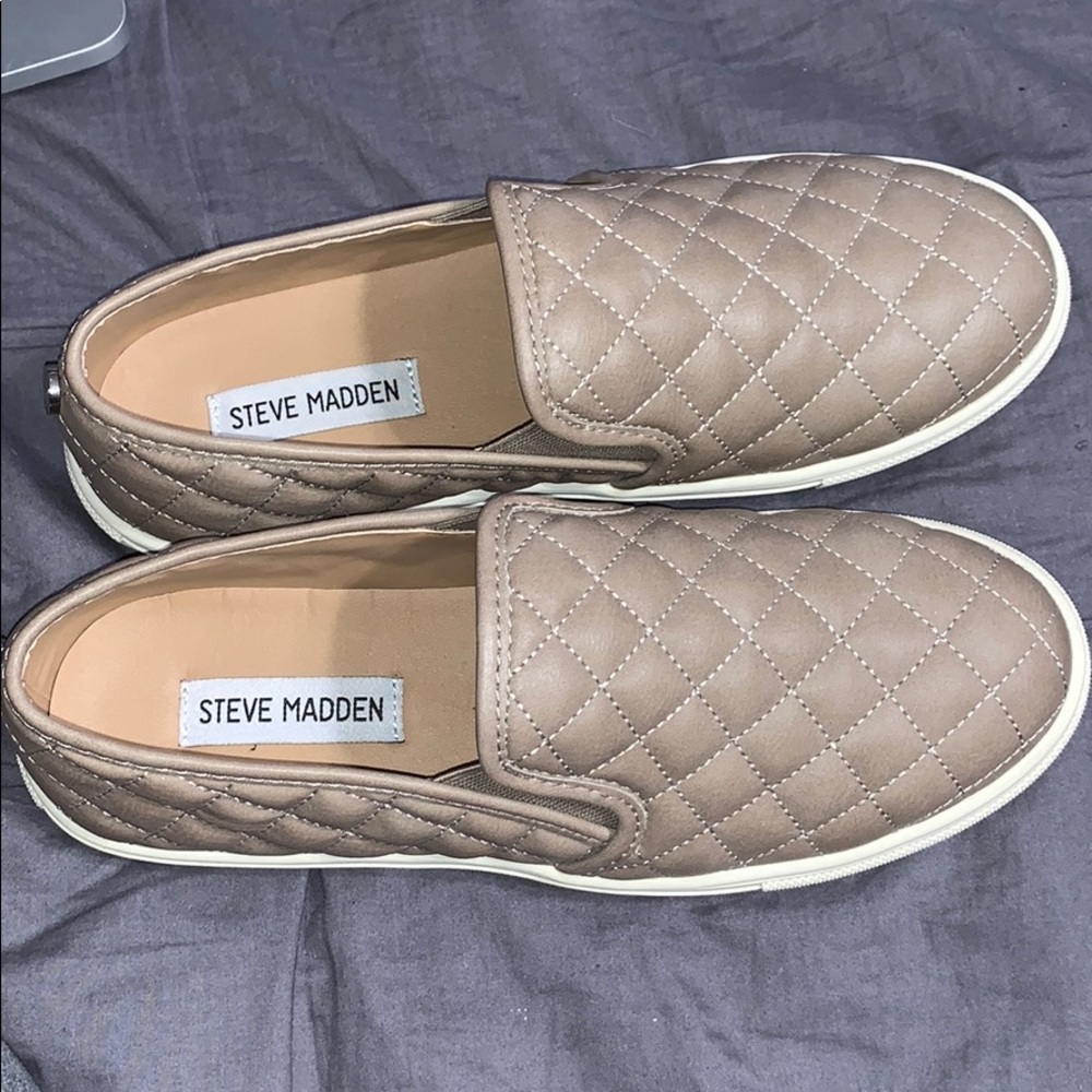 Taupe/brown slip ons